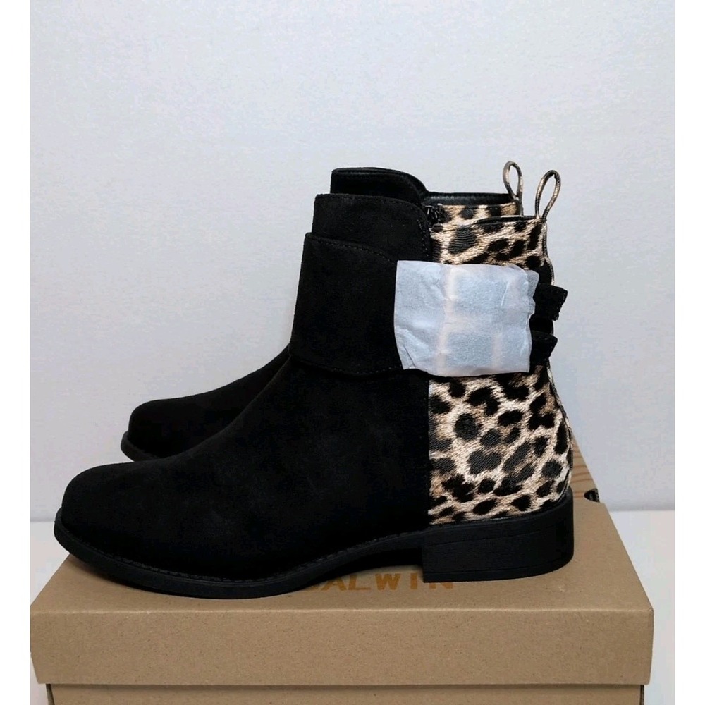 New Globalwin Women Boots Black/Leopard US‎ Size 8.5